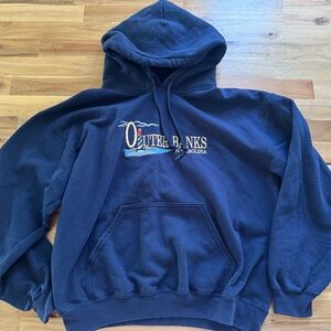 Gildan Dark Blue Hoodie with Outer Banks Design